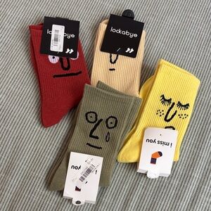 Unisex Colorful Face Socks Set